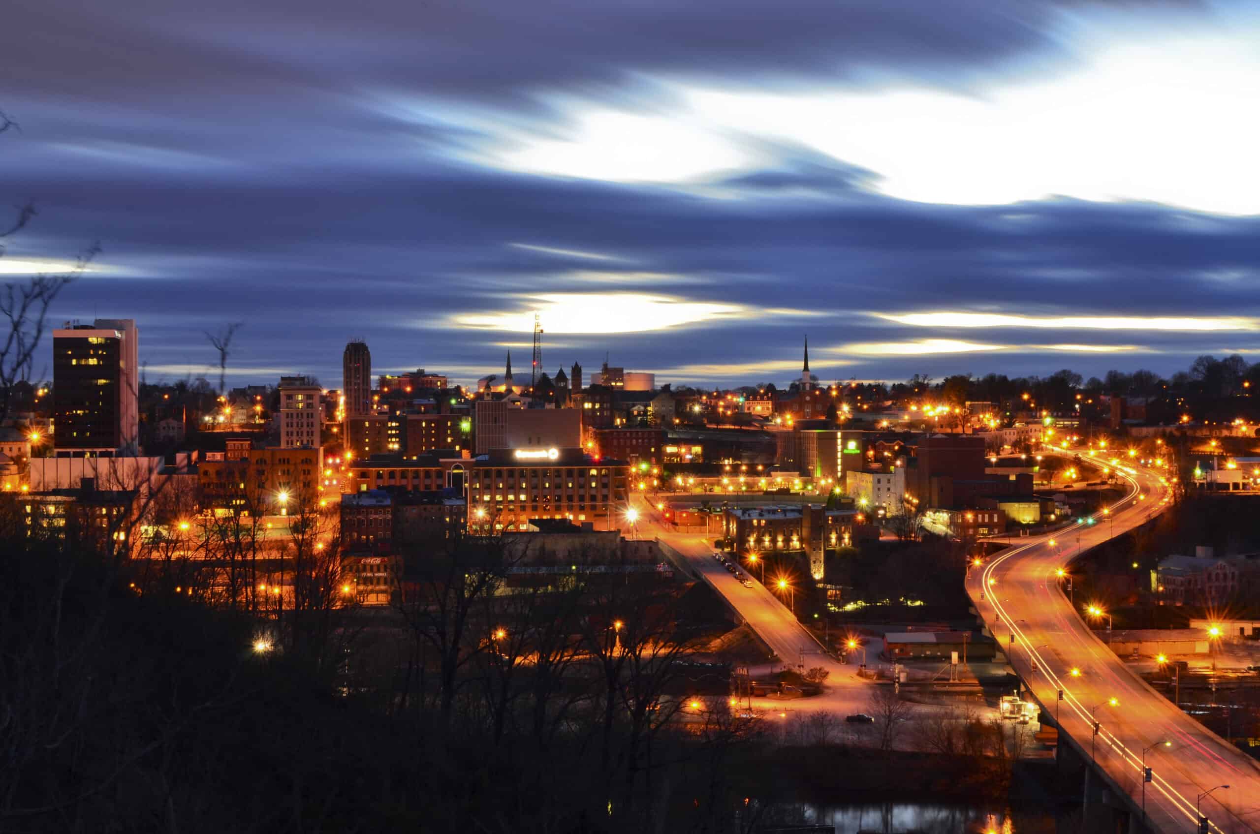 Nightlife view of lynchburg community service area