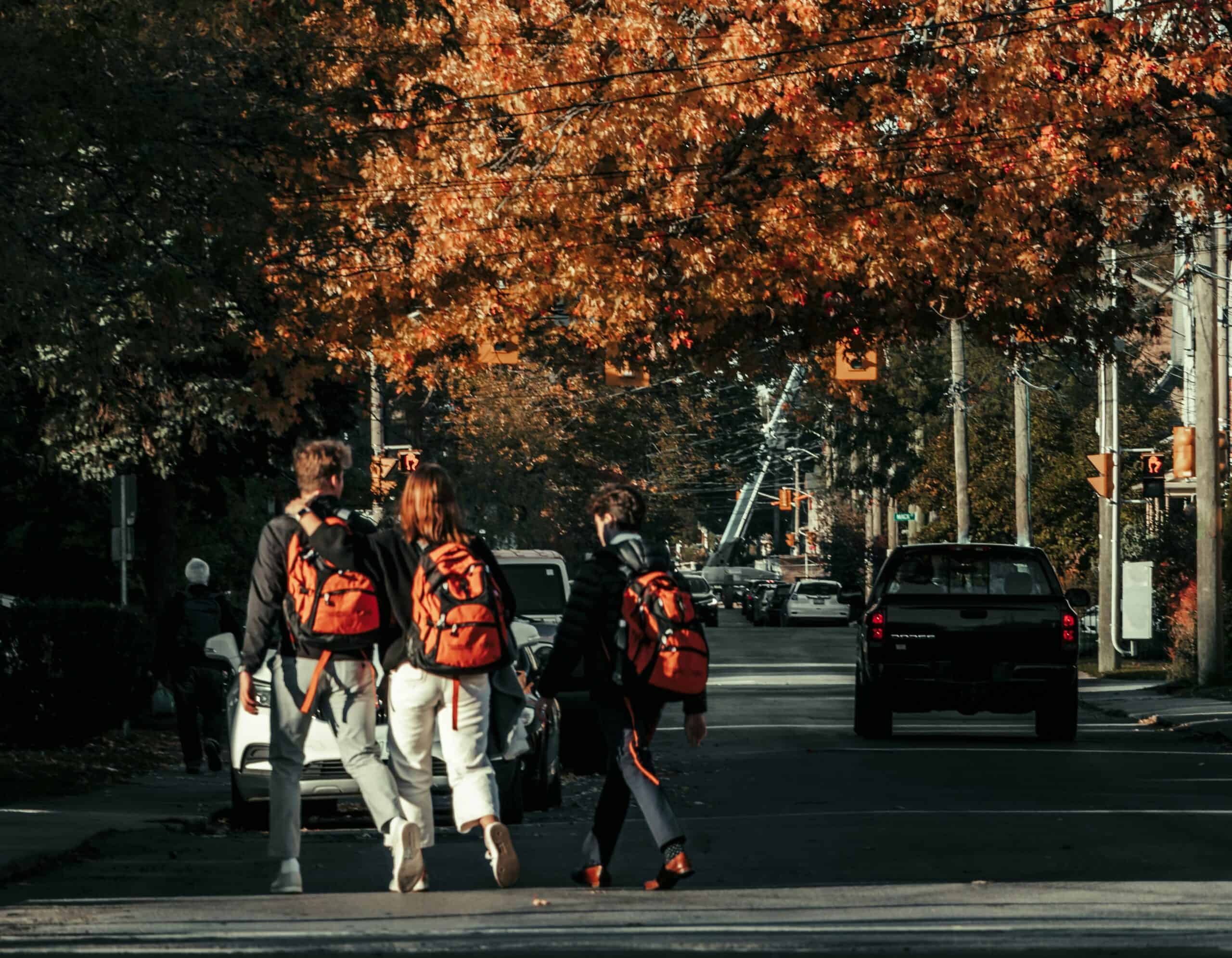 people walking around Lynchburg in Autumn people walking around Lynchburg in Autumn